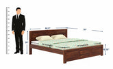 Woodwing Solid Sheesham Wood Bed Without Storage (Queen Size, Natural Finish)